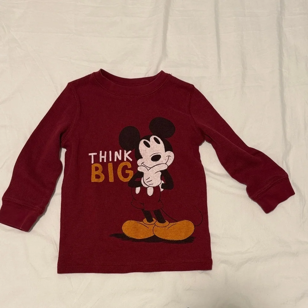 Red Mickey Mouse Pajama Set boys 2T